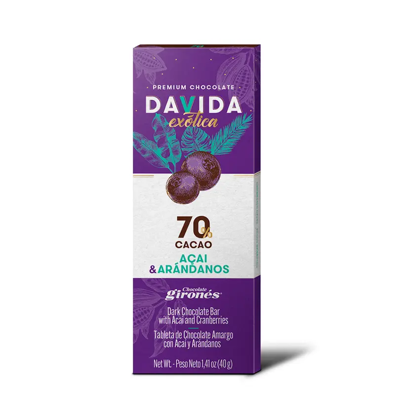 Producto Barra açaí & arándanos 70% cacao 40g