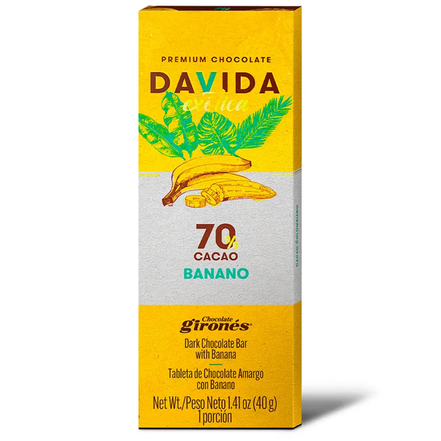 Producto Barra banano 70% cacao 40g
