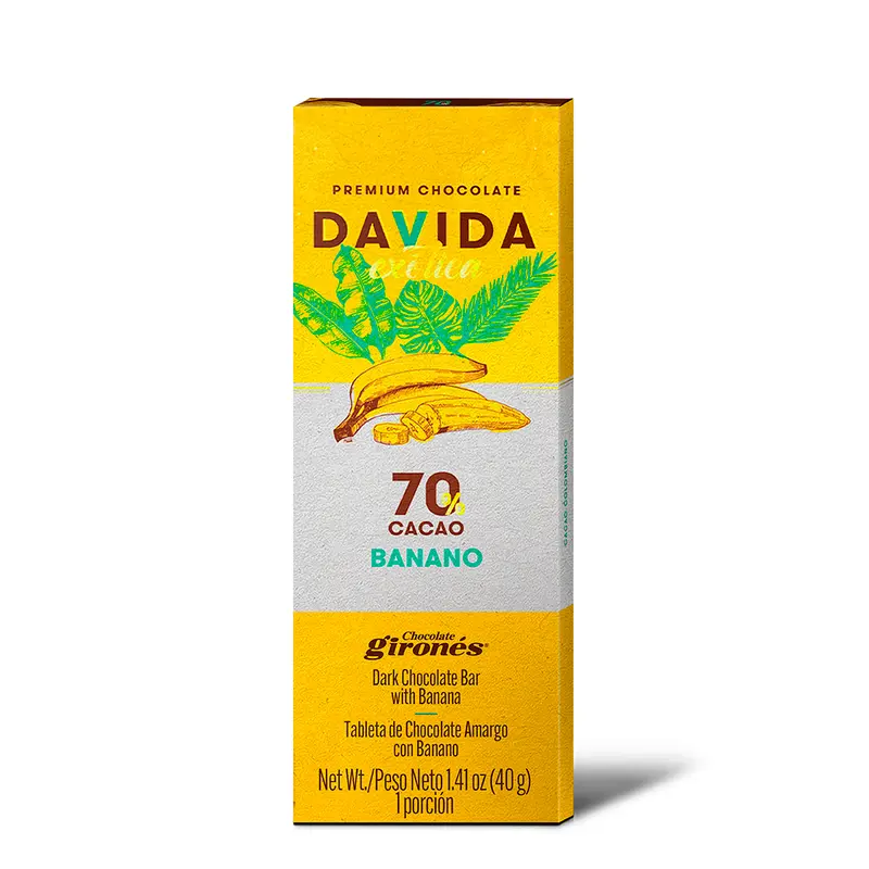 Producto Barra banano 70% cacao 40g