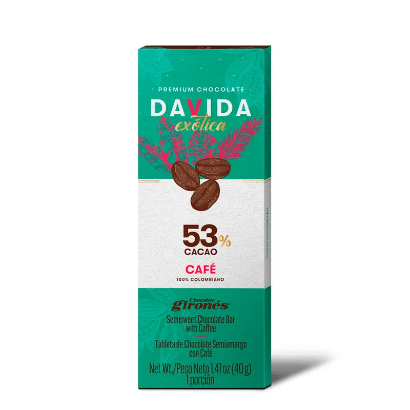 Producto Barra café 53% cacao 40g
