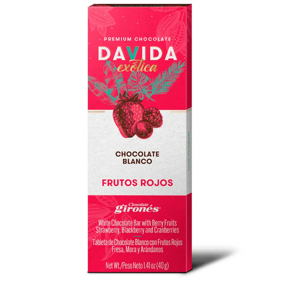 Producto Barra frutos rojos con chocolate blanco 40g