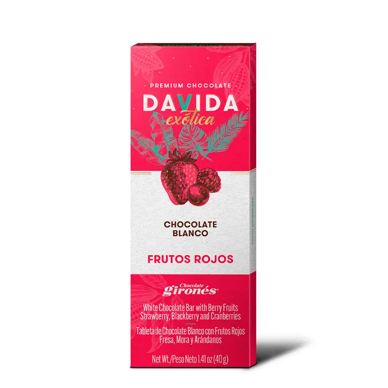Producto Barra frutos rojos con chocolate blanco 40g