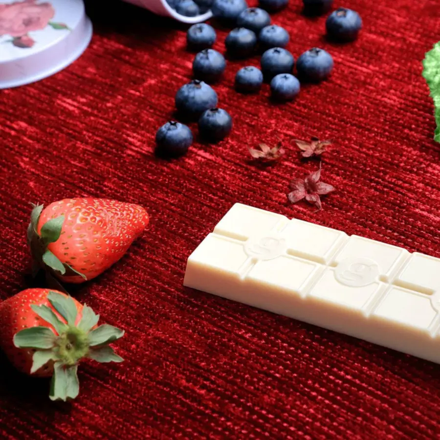 Barra frutos rojos con chocolate blanco 40g