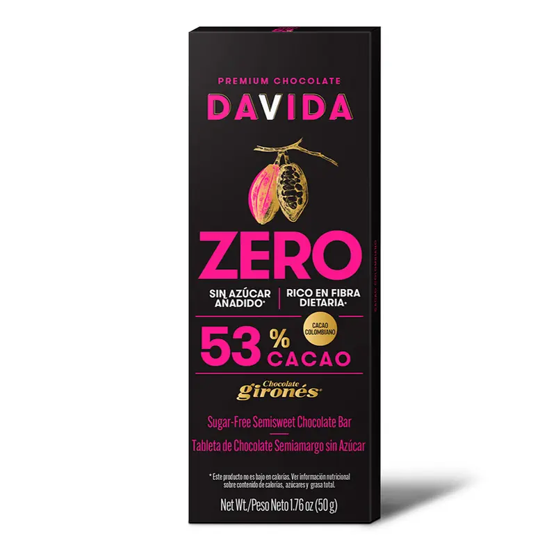 Producto Barra sin azúcar 53% cacao 50g