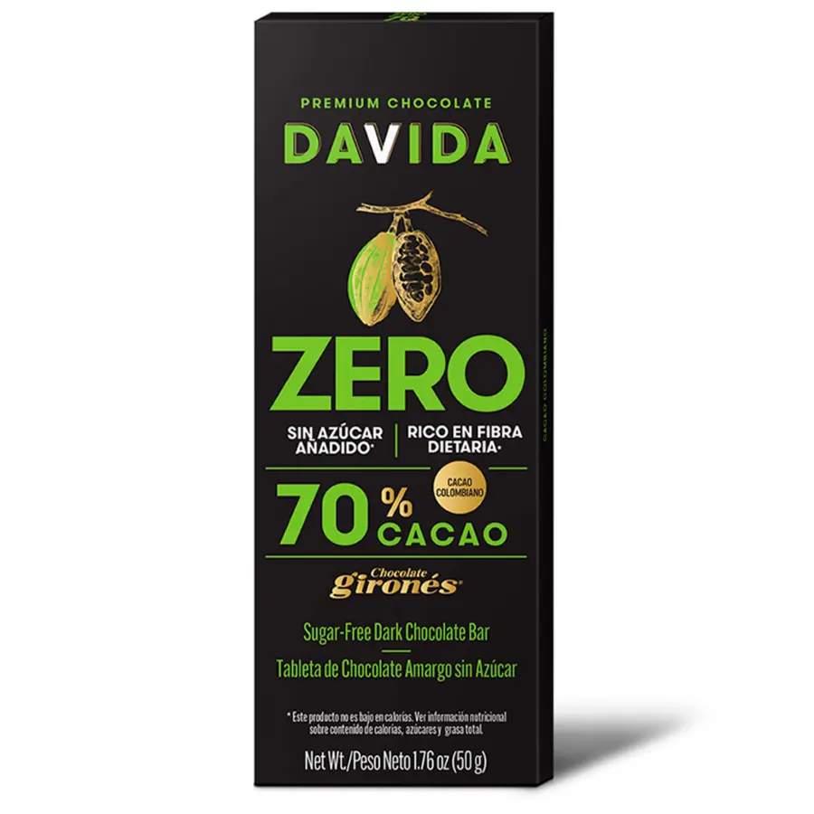 Producto Barra sin azúcar 70% cacao 50g