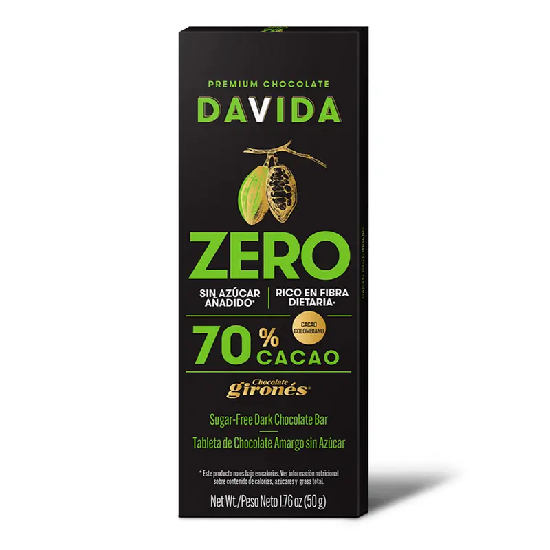 Producto Barra sin azúcar 70% cacao 50g