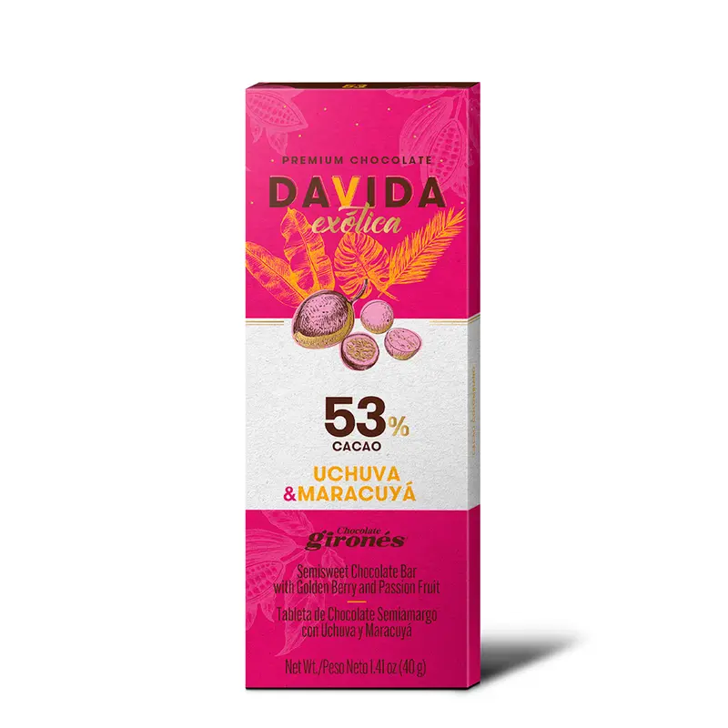 Producto Barra uchuva & maracuyá 53% cacao 40g