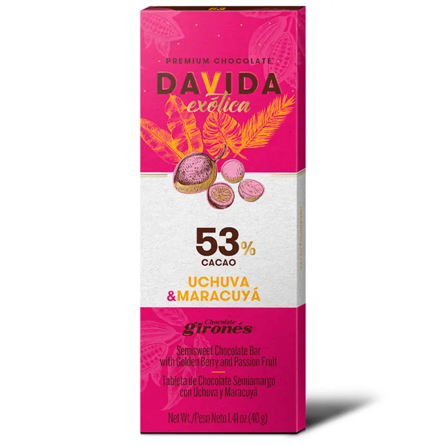 Producto Barra uchuva & maracuyá 53% cacao 40g