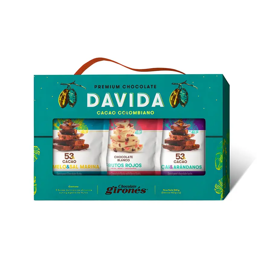 Producto Caja tipo maletín x 3 Snacks de chocolate