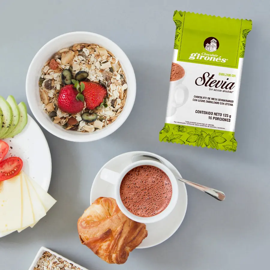 Chocolate semiamargo con leche con stevia 125g