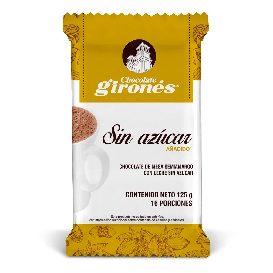 Producto Chocolate semiamargo con leche sin azúcar 125g