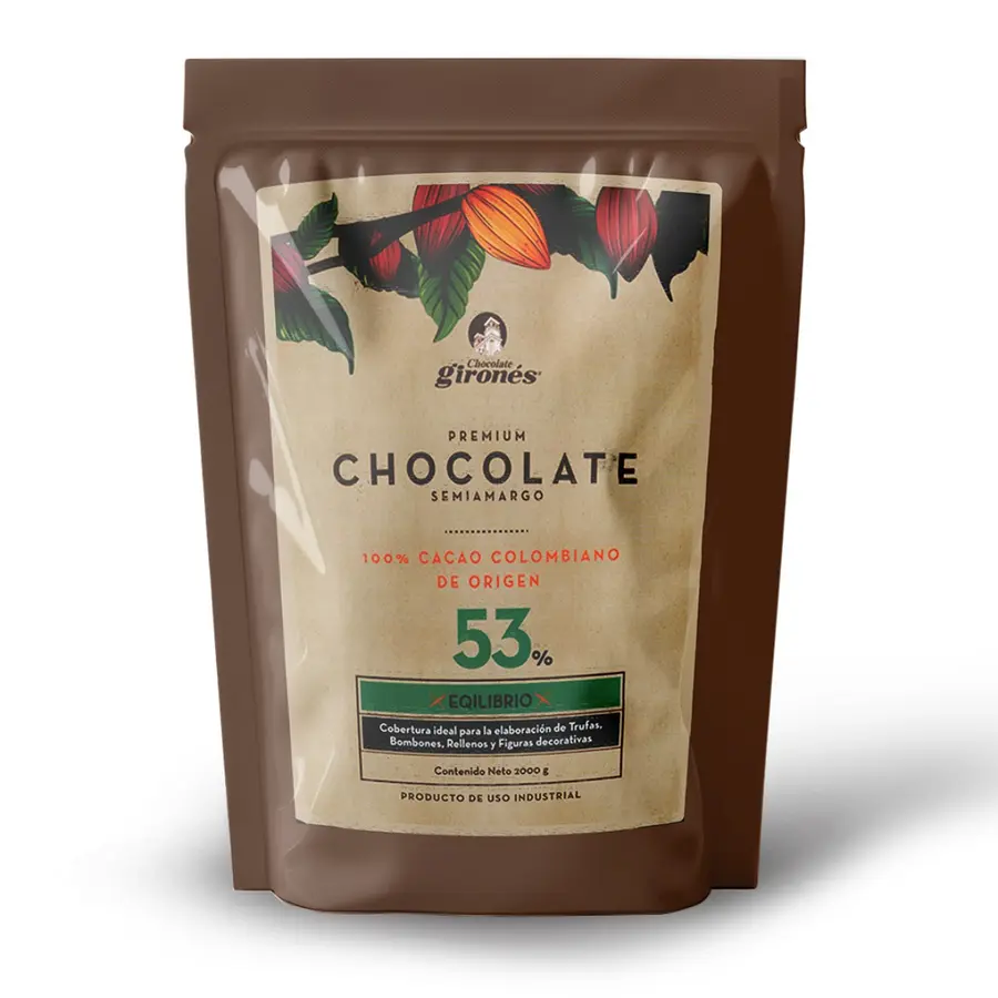 Producto Cobertura de chocolate Equilibrio 53% Cacao 2 Kg