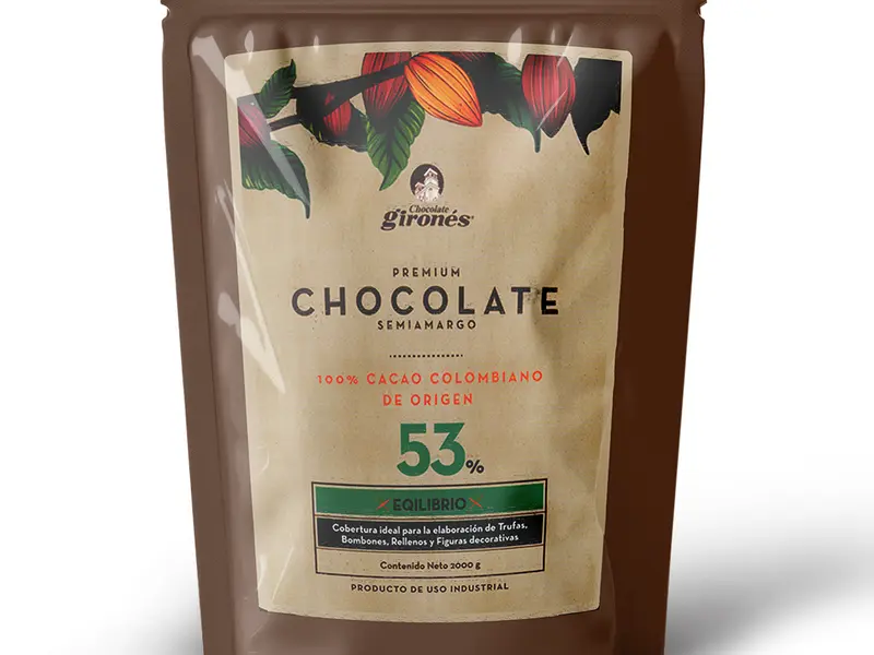 Producto Cobertura de chocolate Equilibrio 53% Cacao 2 Kg