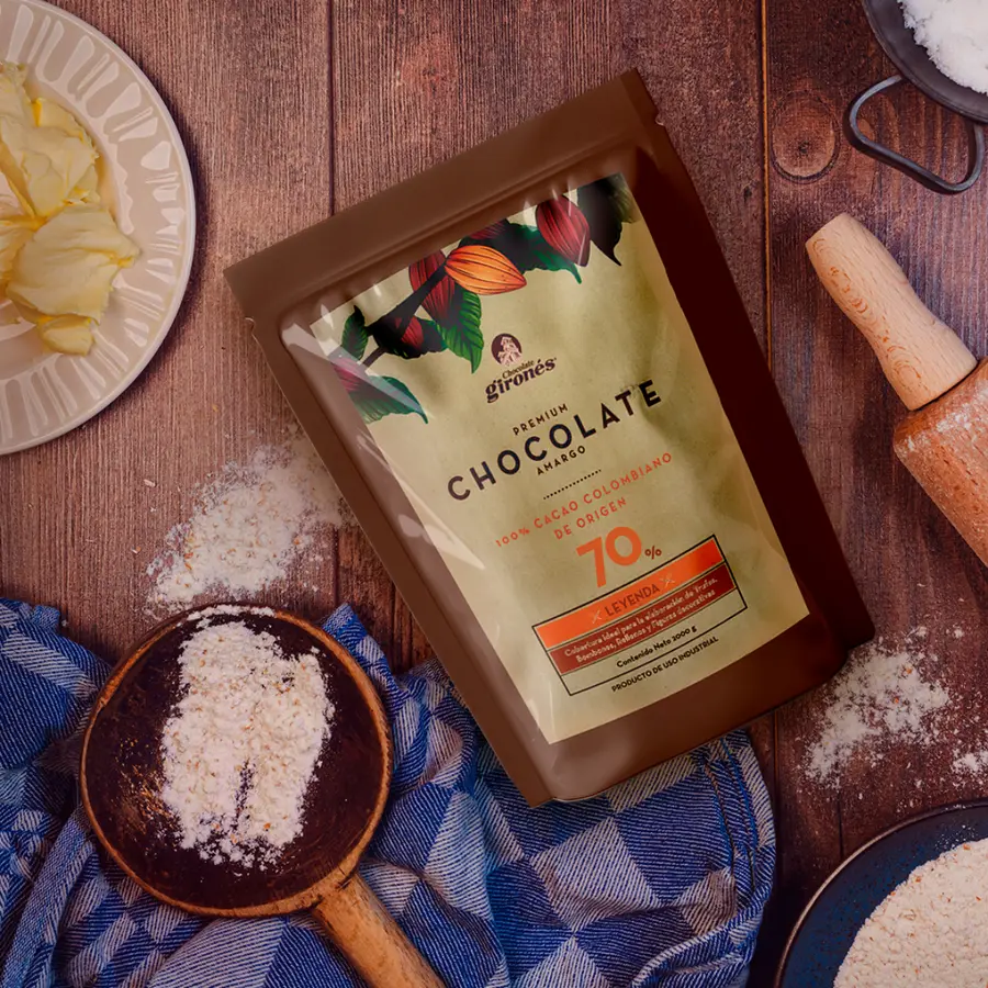 Cobertura de chocolate Leyenda 70% Cacao 2 Kg