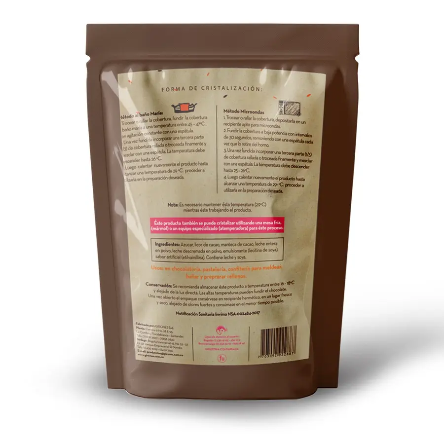 Cobertura de chocolate Nativo 37% Cacao 2 Kg