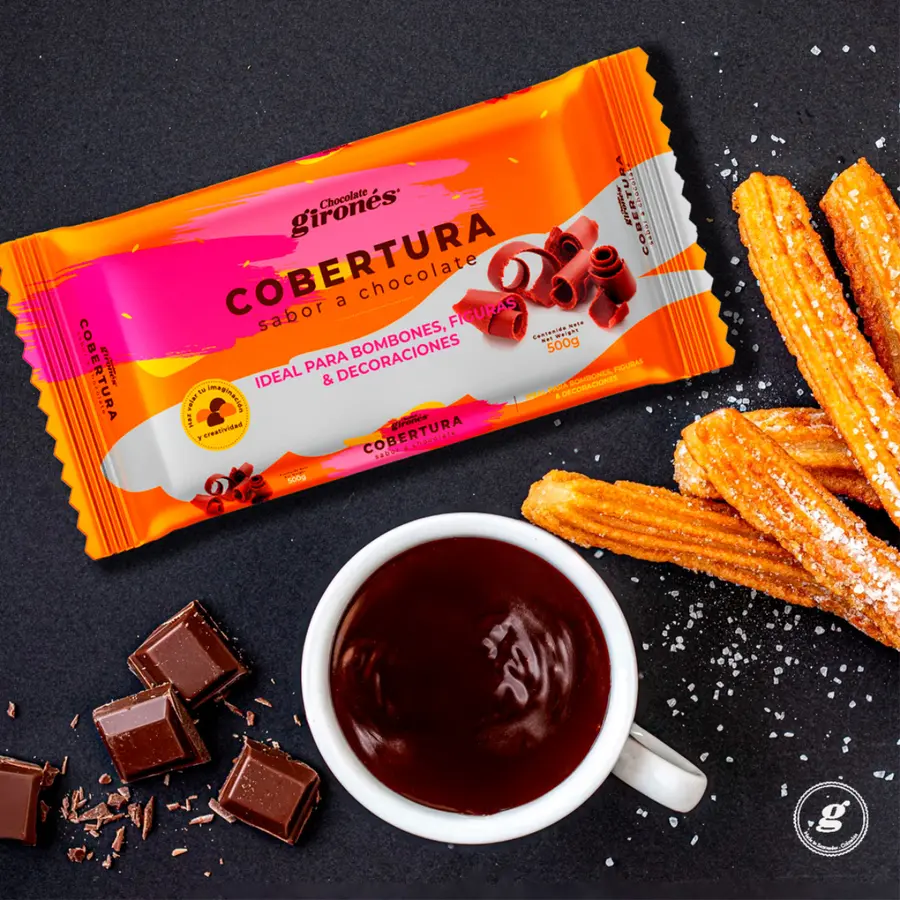 Cobertura sabor a chocolate con leche 500g