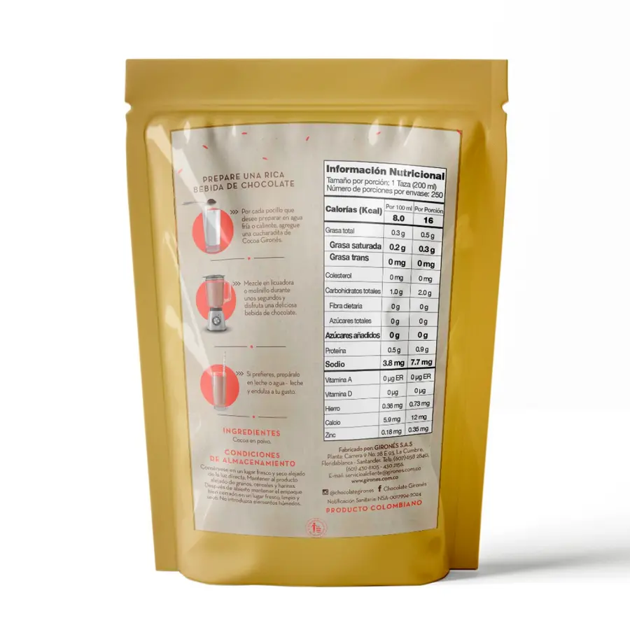 Cocoa natural sin azúcar 1 Kg
