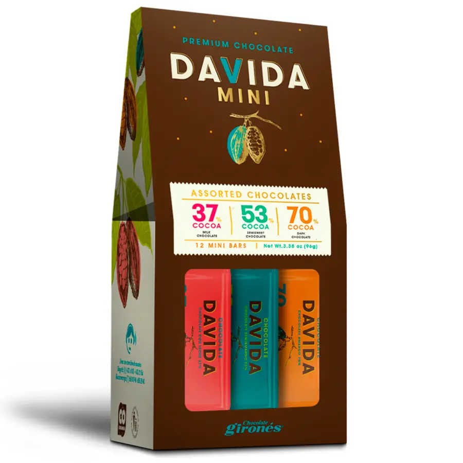 Mini barras surtidas 37%, 53% y 70% cacao 96g