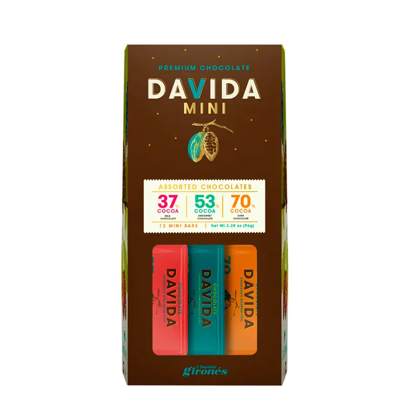 Producto Mini barras surtidas 37%, 53% y 70% cacao 96g