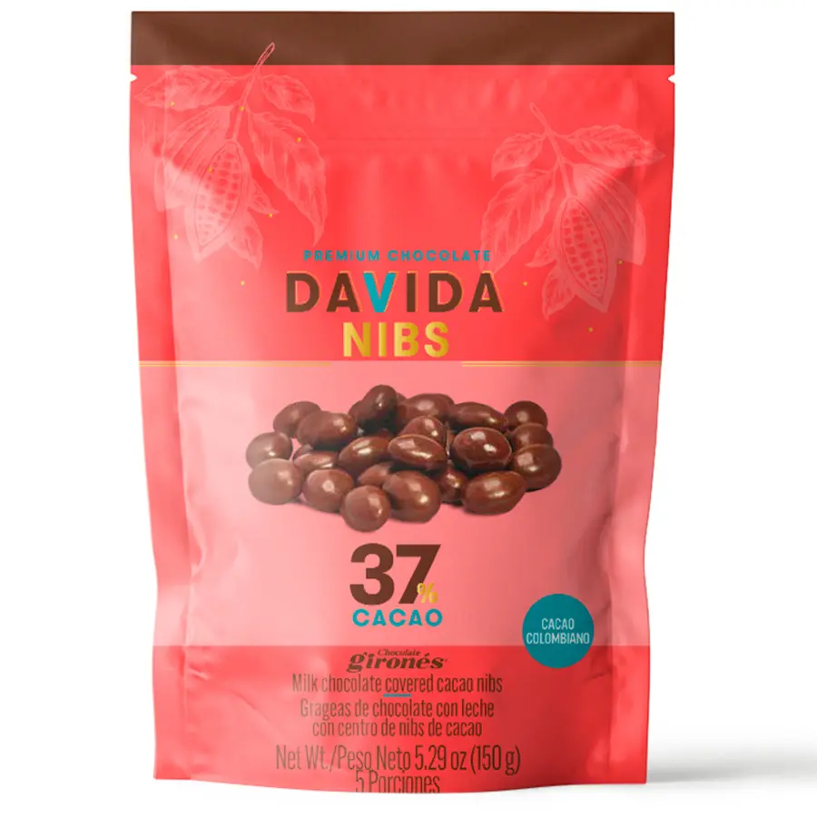Producto Nibs de cacao cubiertos de chocolate 37% cacao 150g