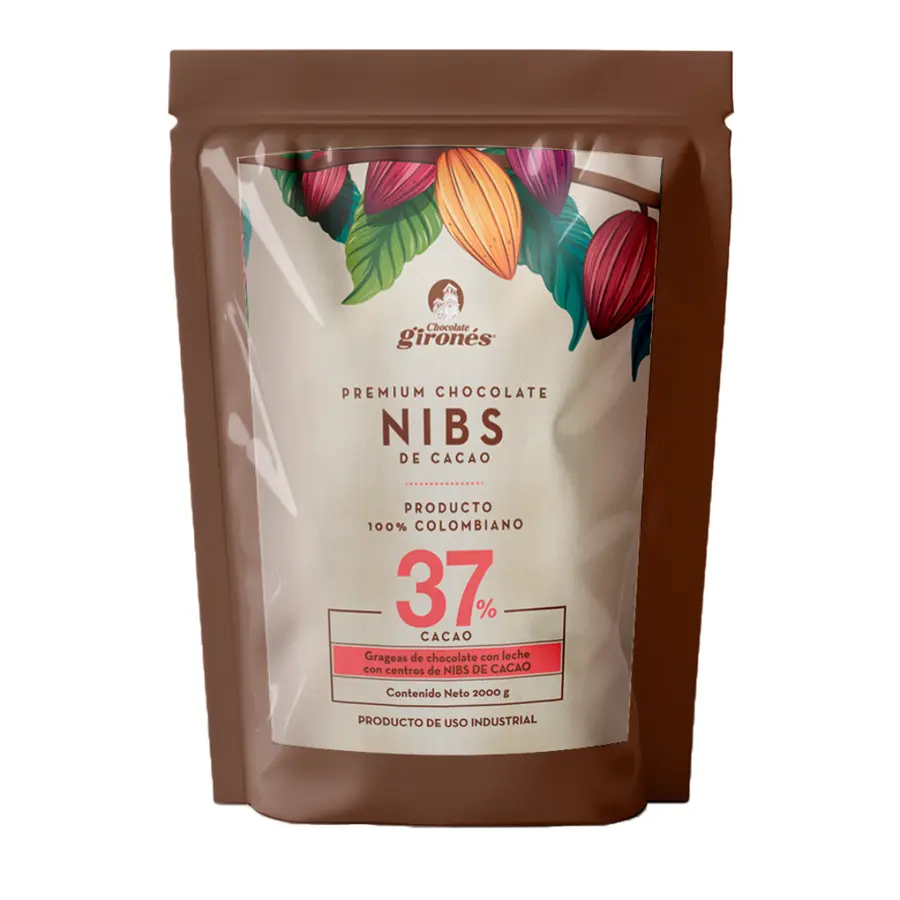 Producto Nibs de cacao cubiertos de chocolate 37% cacao 2 Kg