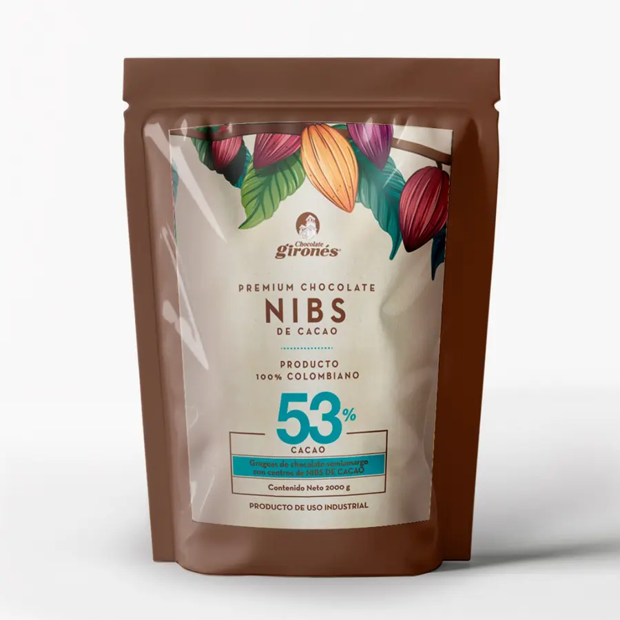 Producto Nibs de cacao cubiertos de chocolate 53% cacao 2 Kg