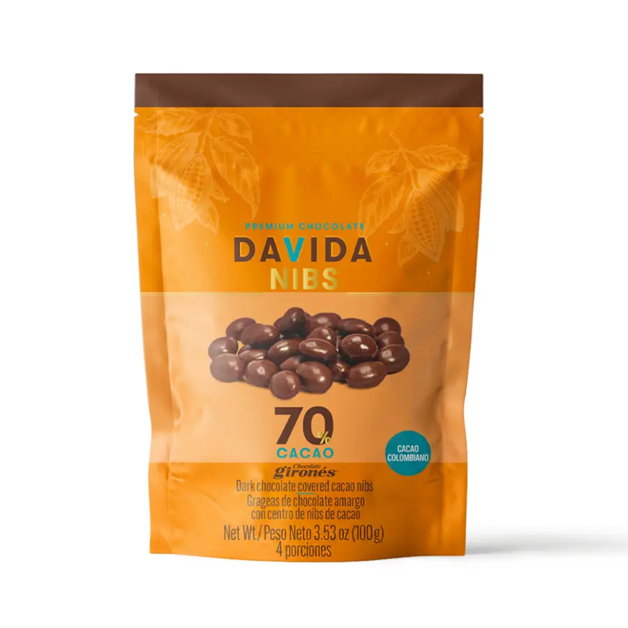 Nibs de cacao cubiertos de chocolate 70% cacao 100g