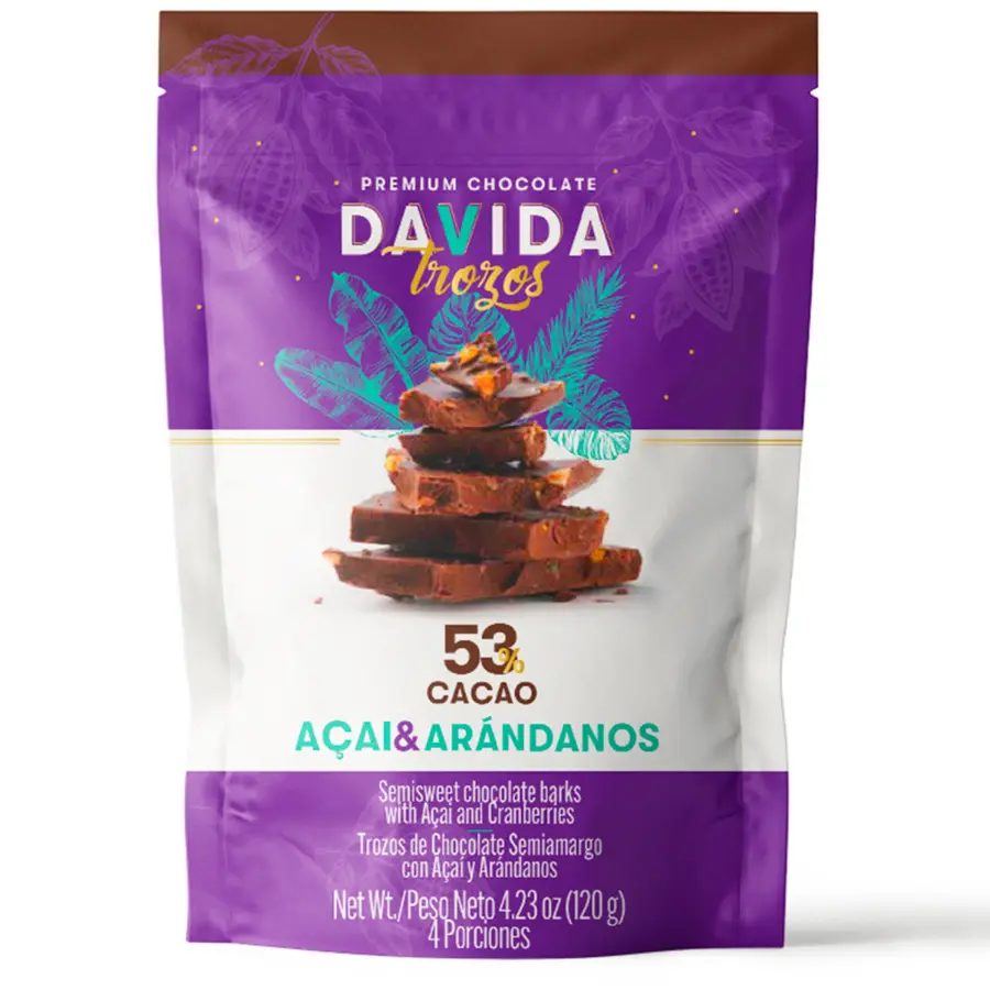 Producto Trozos açaí & arándanos 53% cacao 120g