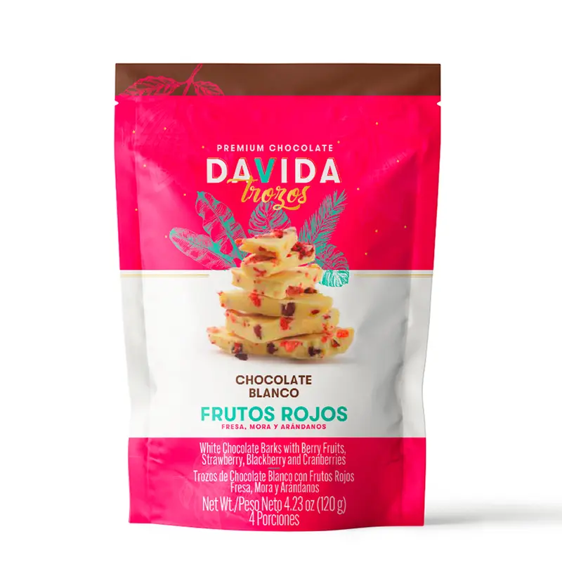 Producto Trozos frutos rojos con chocolate blanco 120g