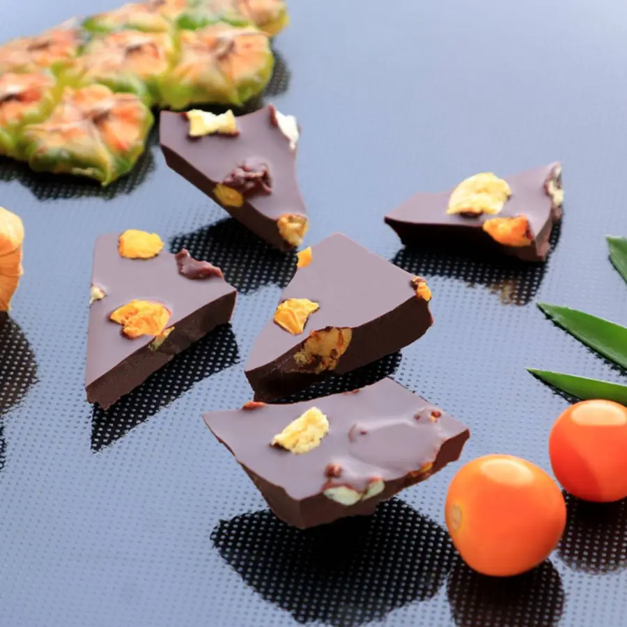 Trozos frutos tropicales 53% cacao 120g