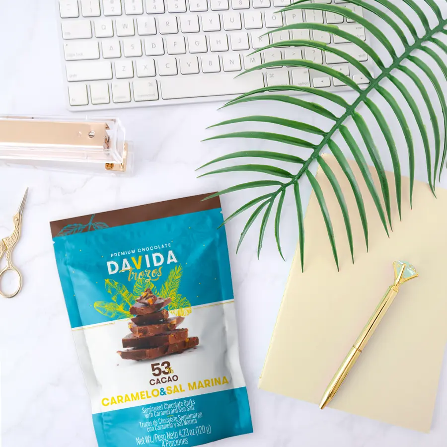 Trozos sal marina & caramelo 53% cacao 120g